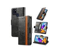 Etui FOXDOCK pour Samsung Galaxy A21S RFID Blocking Flip PU Leather Cover avec porte-cartes et Kickstand compatible avec Samsung Galaxy A21S-Noir