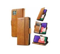 Etui FOXDOCK pour Samsung Galaxy A22 5G RFID Blocking Flip PU Leather Cover avec porte-cartes et Kickstand compatible avec Samsung Galaxy A22 5G-Kaki