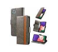 Etui FOXDOCK pour Samsung Galaxy A22 5G RFID Blocking Flip PU Leather Cover avec porte-cartes et Kickstand compatible avec Samsung Galaxy A22 5G-Gris