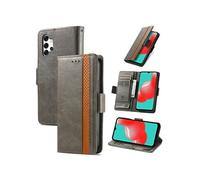 Etui FOXDOCK pour Samsung Galaxy A32 5G RFID Blocking Flip PU Leather Cover avec porte-cartes et Kickstand compatible avec Samsung Galaxy A32 5G-Gris