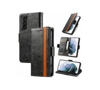 Etui FOXDOCK pour Samsung Galaxy S21FE RFID Blocking Flip PU Leather Cover avec porte-cartes et Kickstand compatible avec Samsung Galaxy S21FE-Noir
