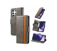 Etui FOXDOCK pour Samsung Galaxy S22 Ultra RFID Blocking Flip PU Leather Cover avec porte-cartes et Kickstand compatible avec Samsung Galaxy S22