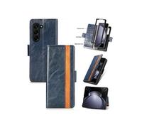 Etui FOXDOCK pour Samsung Galaxy Z Fold 5 RFID Blocking Flip PU Leather Cover avec porte-cartes et Kickstand compatible avec Samsung Galaxy Z Fold