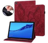 Étui FOXDOCK pour tablette Huawei MediaPad M5 Lite Butterfly Design Premium Cuir Anti-Fall Protection Tablet Cover avec emplacements de carte et fonction du support-Rouge Rouge G