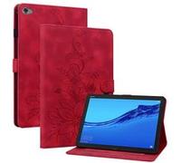 Étui FOXDOCK pour tablette Huawei MediaPad M5 Lite coque en TPU souple et durable avec support réglable, emplacements pour cartes et rainures antidérapantes-Rouge Rouge G