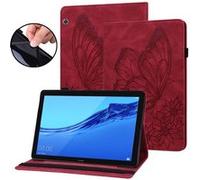 Étui FOXDOCK pour tablette Huawei MediaPad T3 10 Butterfly Design Premium Cuir Anti-Fall Protection Tablet Cover avec emplacements de carte et fonction du support-Rouge Rouge G