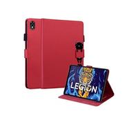 Etui FOXDOCK pour tablette Lenovo Legion Y700 résistant aux chocs, protection intégrale, support multi-angles réglable, coque magnétique en TPU-Rouge