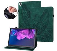 Étui FOXDOCK pour tablette Lenovo Tab P11 Butterfly Design Premium Cuir Anti-Fall Protection Tablet Cover avec emplacements de carte et fonction du support-Vert Vert G