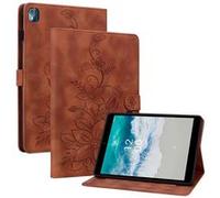 Etui FOXDOCK pour tablette Nokia T10 coque en TPU souple et durable avec support réglable, emplacements pour cartes et rainures antidérapantes-Marron
