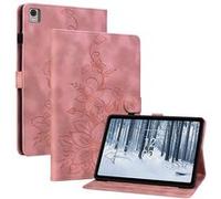 Etui FOXDOCK pour tablette Nokia T21 coque en TPU souple et durable avec support réglable, emplacements pour cartes et rainures antidérapantes-Rose