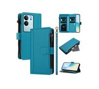 Etui FOXDOCK pour VIVO V29E 5G/V30 Lite 5G de téléphone de portefeuille de poche à fermeture éclair en cuir premium avec 9 emplacements de carte et