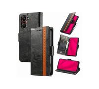 Etui FOXDOCK pour vivo Y28s RFID Blocking Flip PU Leather Cover avec porte-cartes et Kickstand compatible avec vivo Y28s-Noir