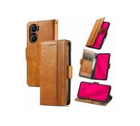 Etui FOXDOCK pour vivo Y28s RFID Blocking Flip PU Leather Cover avec porte-cartes et Kickstand compatible avec vivo Y28s-Kaki