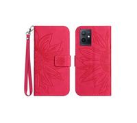 Etui FOXDOCK pour VIVO Y55 5G/Y75 5G Sunflower en relief de portefeuille en cuir en relief avec support de carte compatible avec VIVO Y55 5G/Y75