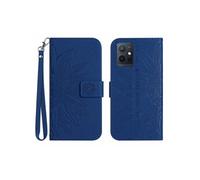 Etui FOXDOCK pour VIVO Y55 5G/Y75 5G Sunflower en relief de portefeuille en cuir en relief avec support de carte compatible avec VIVO Y55 5G/Y75