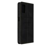 Etui pour Samsung Galaxy A03s Simili cuir doux et soyeux Porte-cartes Support vidéo Noir