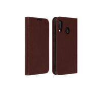 Etui Galaxy A20e Folio Cuir Véritable Porte cartes Support Vidéo marron foncé