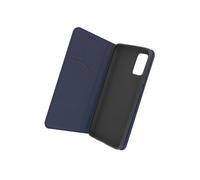 Etui Galaxy A52 et A52s Porte-carte Support Vidéo Cuir Véritable bleu nuit