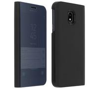 Etui Galaxy J3 2017 Housse Folio Clapet Translucide Design Effet Miroir Noir