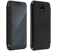 Etui Galaxy J3 2017 Housse Folio Clapet Translucide Design Effet Miroir Noir