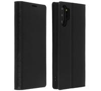 Étui Galaxy Note 10 Plus Cuir Véritable Porte cartes Support Vidéo Noir