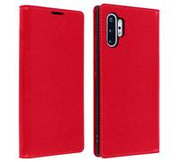 Étui Galaxy Note 10 Plus Folio Cuir Véritable Porte cartes Support Vidéo rouge