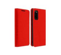 Etui pour Samsung Galaxy S20 Folio Cuir Véritable Porte cartes Support Vidéo Rouge
