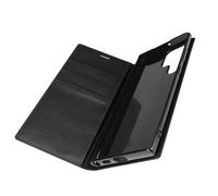Étui Galaxy S22 Ultra Folio Cuir Véritable Porte cartes Support Vidéo - noir