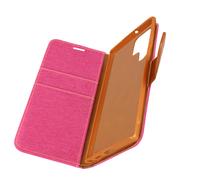 Etui Galaxy S22 Ultra Revêtement tissu avec effet denim Collection Canvas rose