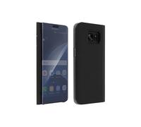 Etui Galaxy S7 Edge Housse Clapet Flip Cover Miroir Noir - Fonction Stand