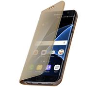 Etui Galaxy S7 Edge Housse Clapet Flip Cover Miroir Or - Fonction Stand