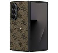 Étui Galaxy Z Pli 7 Guess Simili Cuir Marron Magsafe Compatible Logo Or