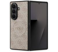 Étui Galaxy Z Pli 7 Guess Simili Cuir Rose Magsafe Compatible Logo Or