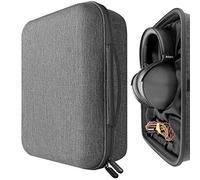 Étui Geekria Shield pour Grands Casques Supra-Auriculaires, étui de Voyage de Remplacement en Coque Rigide avec Rangement des câbles, Compatible avec ATH-AWKT, Sony MDR-Z1R et Plus (Gris foncé)