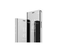 Etui Google Miroir Rose pour Google Pixel 4A - Clear View Smart Stand - Argent