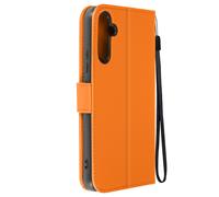 Étui Grenouille pour Samsung A34 5G Portefeuille Support Dragonne Orange