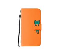 Etui Grenouille pour Samsung S24 Portefeuille Support Vidéo Dragonne Orange