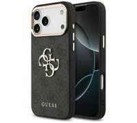 Guess 4G Metal Logo- Gold Frame Case for iPhone 17 Pro Max Black