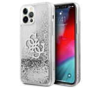 Étui Guess 4G Big Liquid Glitter pour iPhone 12 Pro Max, argenté