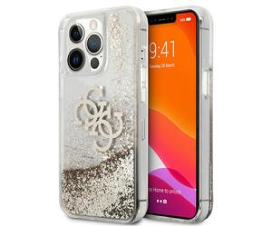 Étui Guess 4G Big Liquid Glitter pour iPhone 13 Pro Max, doré
