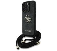 CG Mobile Étui bandoulière Guess 4G Big Logo avec cordon pour iPhone 16 Pro (noir)