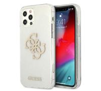 Guess Coque iPhone 12 Pro Max 6,7" GUHCP12LPCUGL4GTR Transparente Paillettes 4G Big Logo
