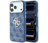 Étui Guess 4G & Big Strass Logo pour iPhone 18 Pro Max / 17 Pro Max, bleu