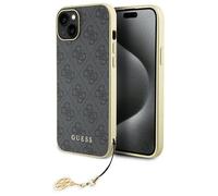 Étui Guess 4G Charms Collection pour iPhone 15 Plus, gris