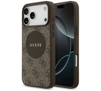 Etui Guess 4G Circle Classic Logo MagSafe do iPhone 17 Pro Max br?zowy