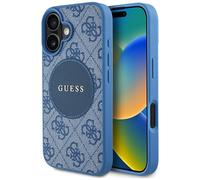 Étui Guess 4G Circle Classic Logo MagSafe pour iPhone 16 bleu
