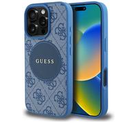 Étui Guess 4G Circle Classic Logo MagSafe pour iPhone 16 Pro bleu