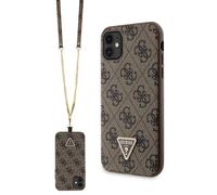 Étui Guess 4G Crossbody Metal Logo pour iPhone 11/XR, marron
