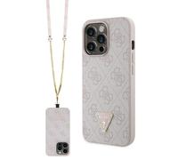 Guess Coque pour iPhone 13 Pro Max 6,7" GUHCP13XP4TDSCPP Rigide Crossbody 4G Metal Logo Rose