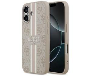 Étui Guess 4G imprimé rayures MagSafe pour iPhone 17 rose